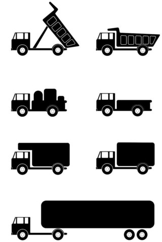 黑白物流运输自然简约卡车装运卸载货物指示图标宣传照背景图片